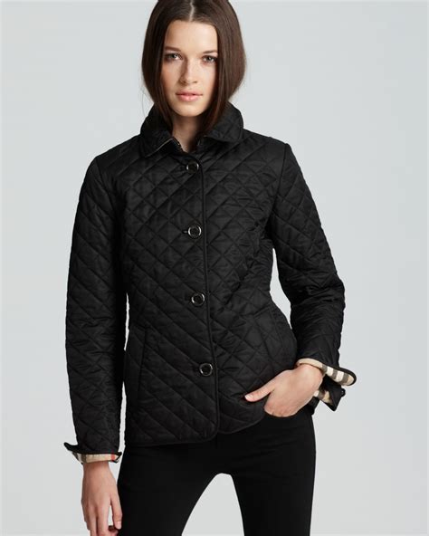 burberry brit black quilted coat|Burberry quilted jacket outlet.